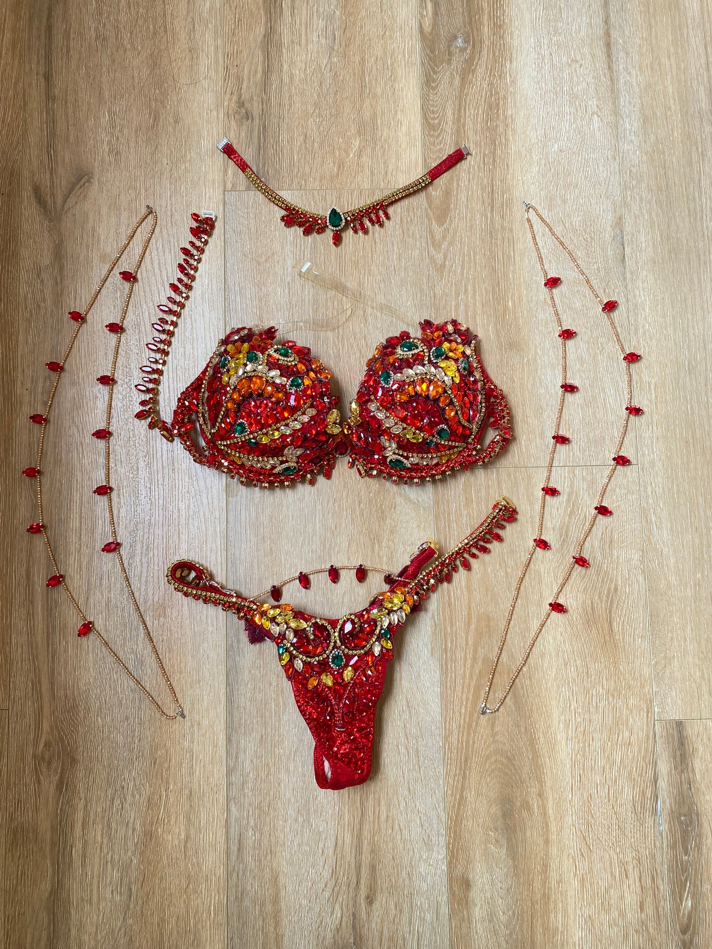 South Indian Inspired Red FMG Bikini
