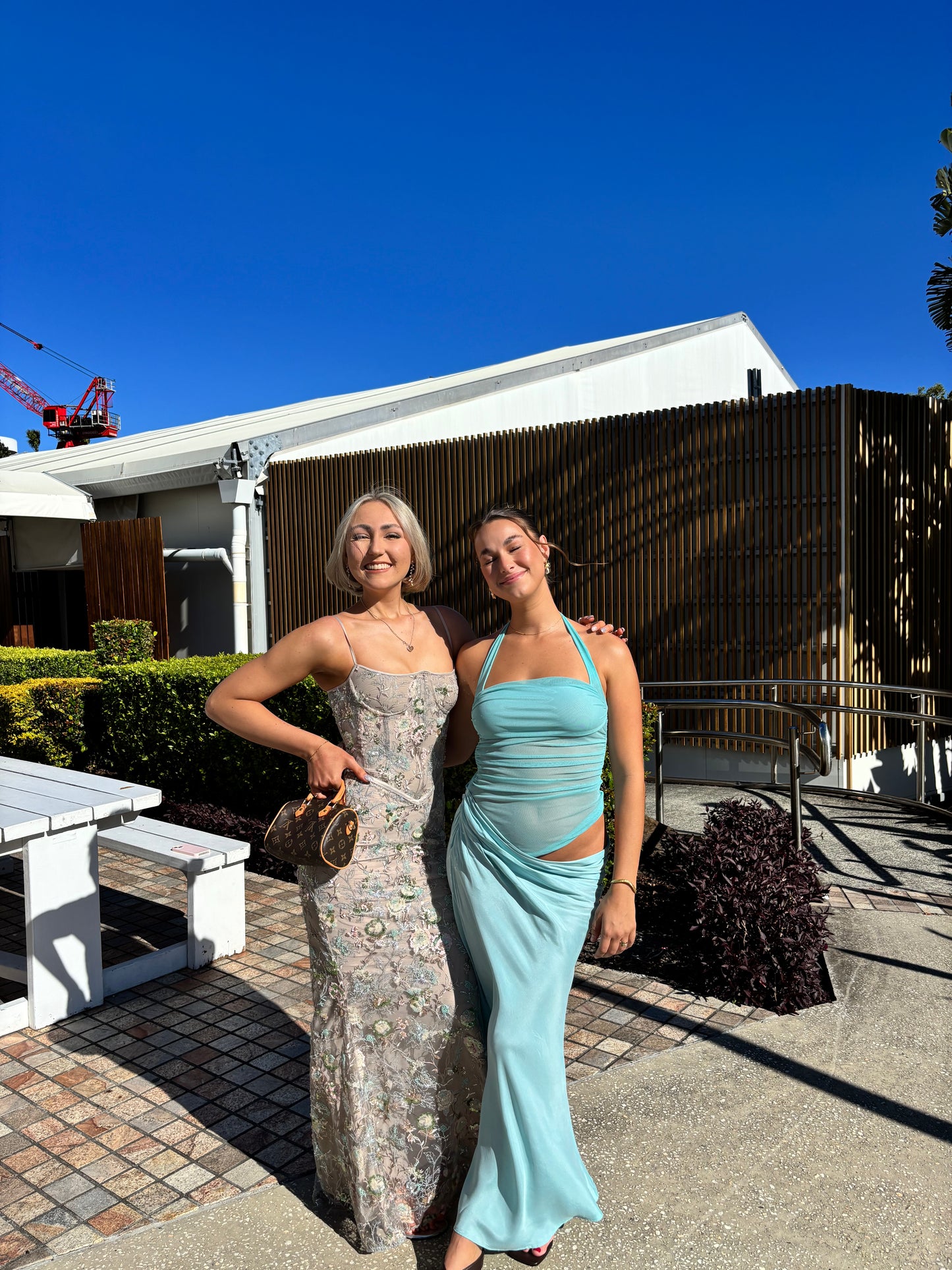 Floral beaded evening gown