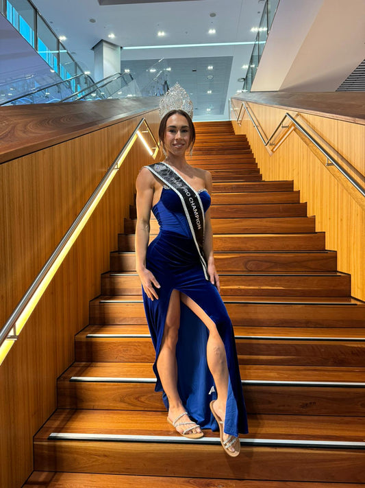 Blue Velvet Dress