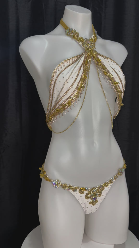 White and Gold FMG Bikini